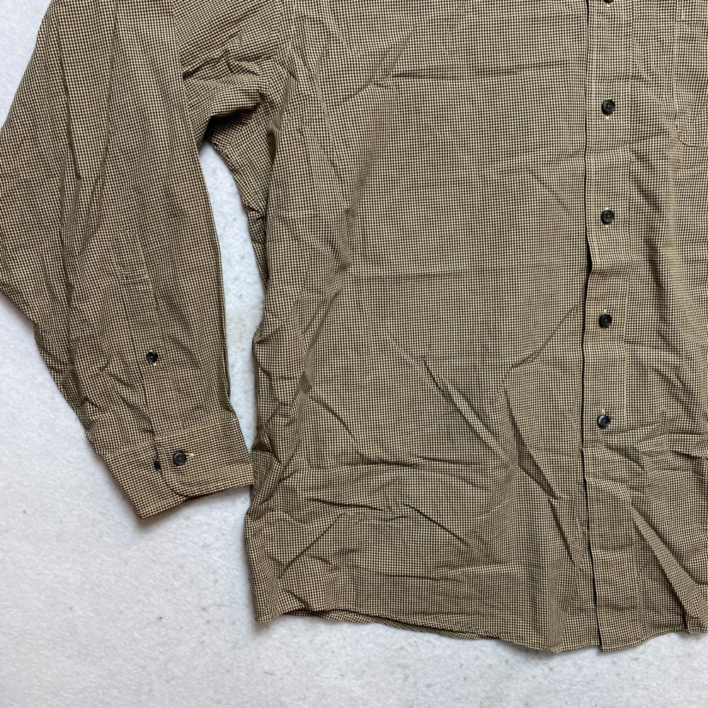 Brooks Brothers Shirt Mens XL Brown 346 Button-Down Micro-Check Cotton - Picture 4 of 8